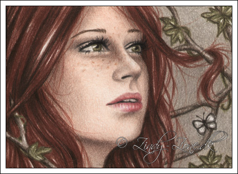 Autumn Girl ACEO by Zindy S. D. Nielsen