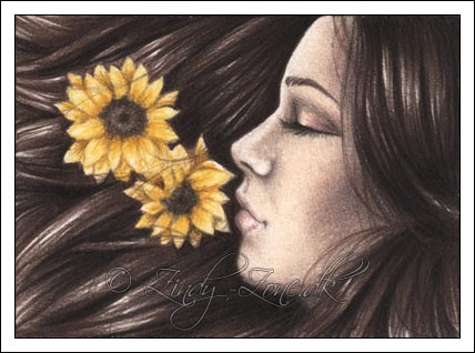 Dream Fairy Sunflower ACEO by Zindy