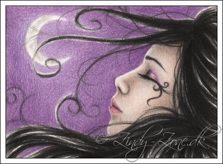 Moon Girl ACEO drawing by Zindy S. D. Nielsen