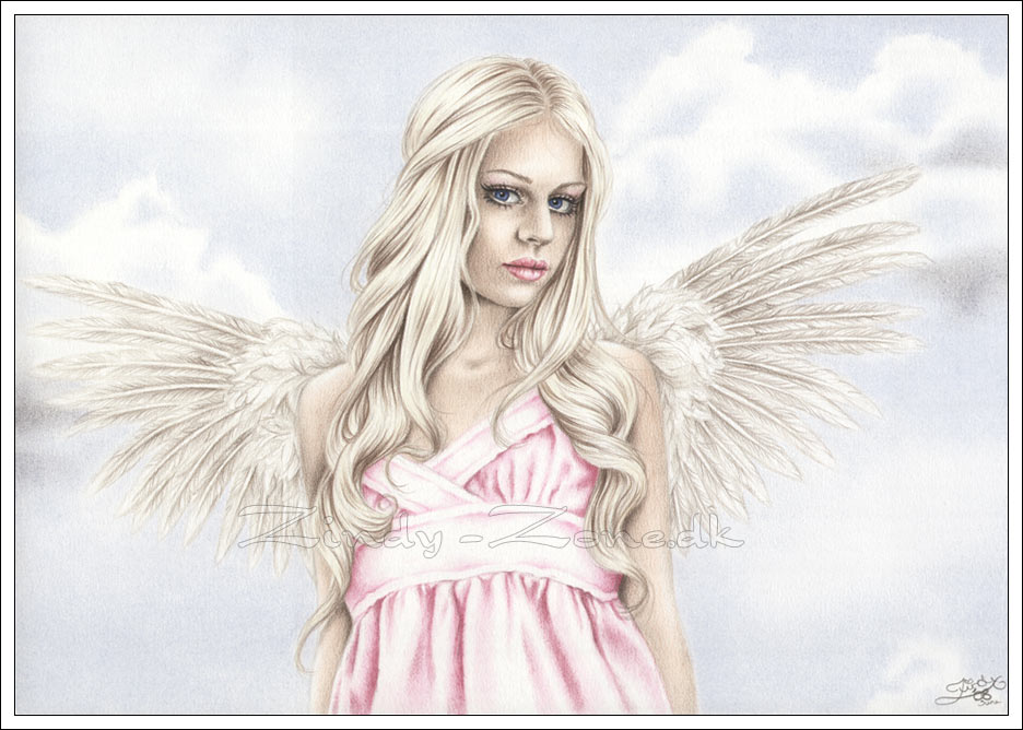 Zindy-Zone.dk - Fantasy Drawings - Angel in pink