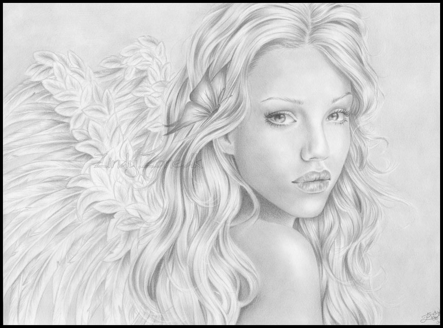 angel pencil drawings