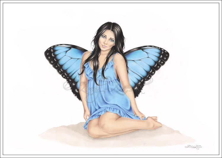 Blue Fairy Girl Drawing