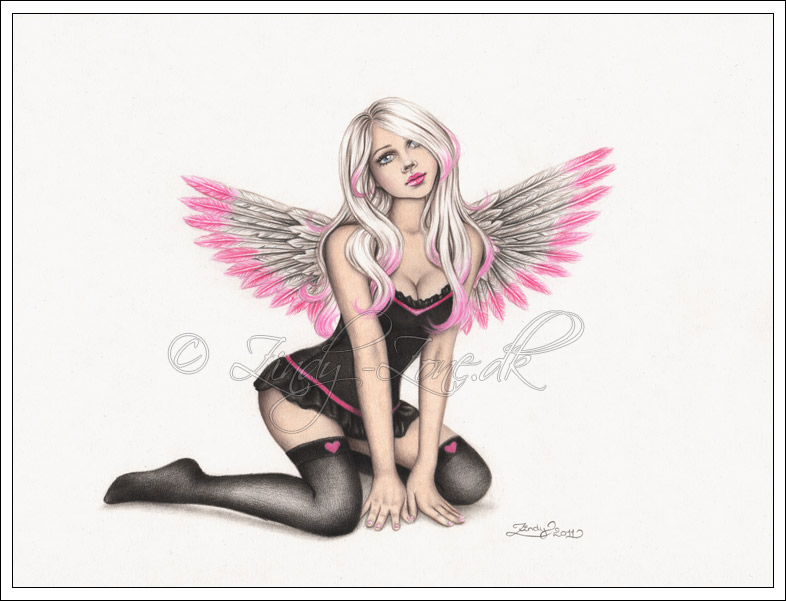 Pink Angel Heart Pinup