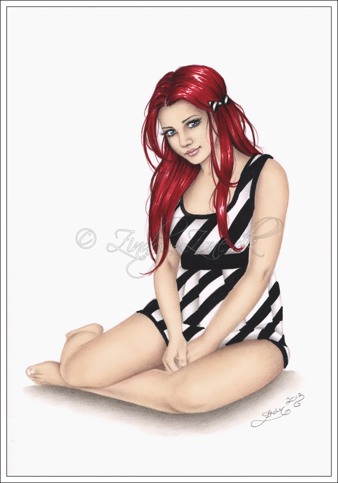Striped Beauty Pinup