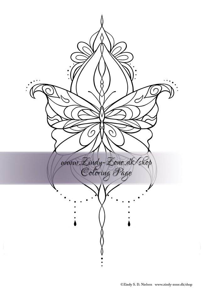 Mandala Butterfly Coloring Page