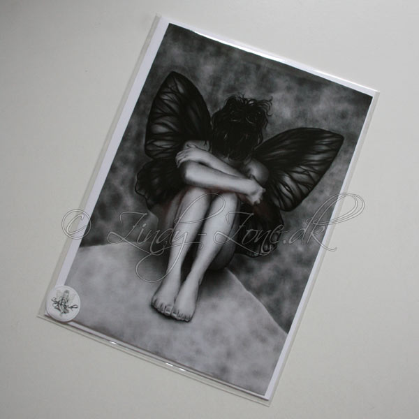 Sad Butterfly Girl Greeting Card