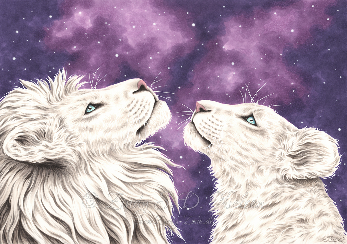 Stargazers Lion Couple Print