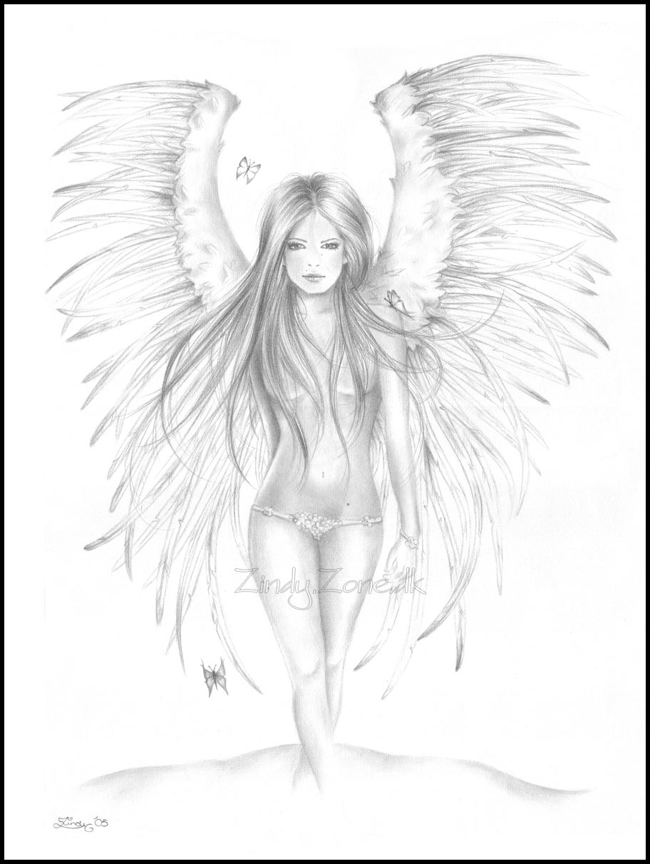 Drawing Beautiful Angel Stock Vector (Royalty Free) 372870889 | Shutterstock